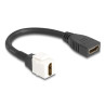 Delock Keystone Modul Kabel HDMI Buchse zu Buchse 8K 60 Hz 20 cm schwarz