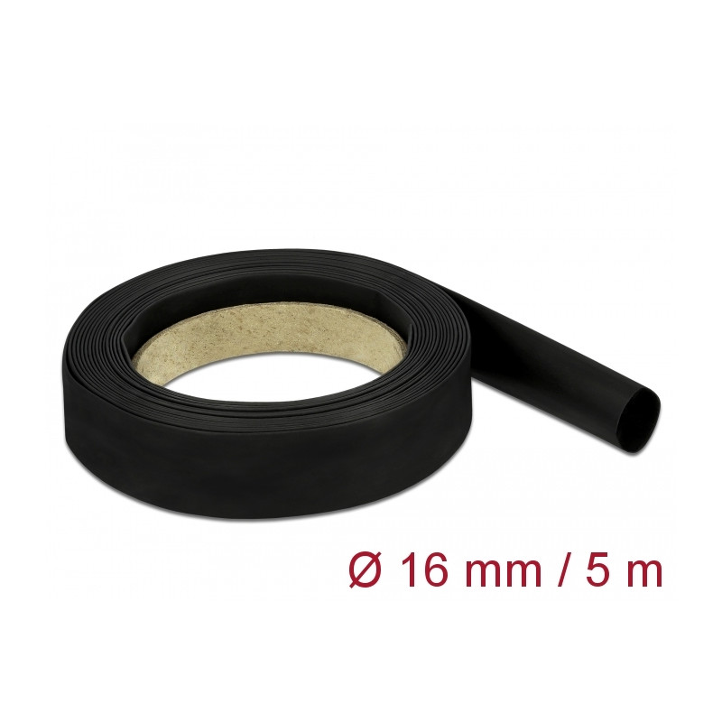 Delock Schrumpfschlauch 5 m x 16 mm schwarz