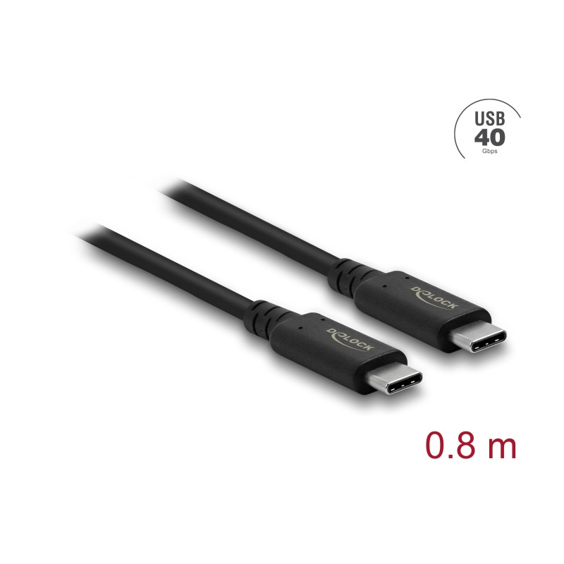 Delock USB4™ 40 Gbps Kabel koaxial 0,8 m