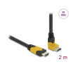 Delock High Speed HDMI Kabel Stecker gerade zu Stecker 90° oben gewinkelt 48 Gbps 8K 60 Hz 2 m
