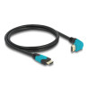 Delock High Speed HDMI Kabel Stecker gerade zu Stecker 90° unten gewinkelt 48 Gbps 8K 60 Hz 1 m