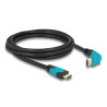 Delock High Speed HDMI Kabel Stecker gerade zu Stecker 90° unten gewinkelt 48 Gbps 8K 60 Hz 2 m