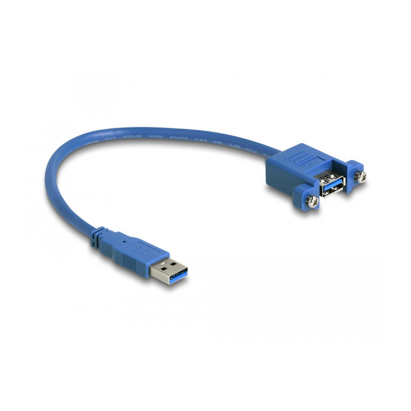 Delock USB 5 Gbps Kabel Typ-A Stecker zu USB 5 Gbps Typ-A Buchse zum Einbau 25 cm