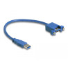 Delock USB 5 Gbps Kabel Typ-A Stecker zu USB 5 Gbps Typ-A Buchse zum Einbau 25 cm