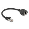 Delock Netzwerk Verlängerungskabel S/FTP RJ45 Stecker zu RJ45 Buchse Cat.6A 25 cm schwarz