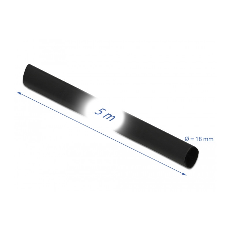 Delock Schrumpfschlauch 5 m x 18 mm schwarz