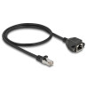 Delock Netzwerk Verlängerungskabel S/FTP RJ45 Stecker zu RJ45 Buchse Cat.6A 50 cm schwarz