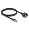 Delock Netzwerk Verlängerungskabel S/FTP RJ45 Stecker zu RJ45 Buchse Cat.6A 1 m schwarz