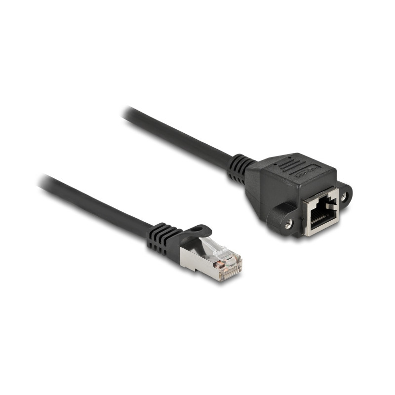 Delock Netzwerk Verlängerungskabel S/FTP RJ45 Stecker zu RJ45 Buchse Cat.6A 3 m schwarz