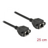 Delock Netzwerk Verlängerungskabel S/FTP RJ45 Buchse zu RJ45 Buchse Cat.6A 25 cm schwarz