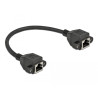 Delock Netzwerk Verlängerungskabel S/FTP RJ45 Buchse zu RJ45 Buchse Cat.6A 25 cm schwarz