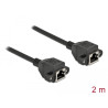 Delock Netzwerk Verlängerungskabel S/FTP RJ45 Buchse zu RJ45 Buchse Cat.6A 2 m schwarz