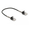 Delock Kabel RJ45 Stecker zu RJ45 Stecker mit Knickschutz Cat.6A 25 cm schwarz