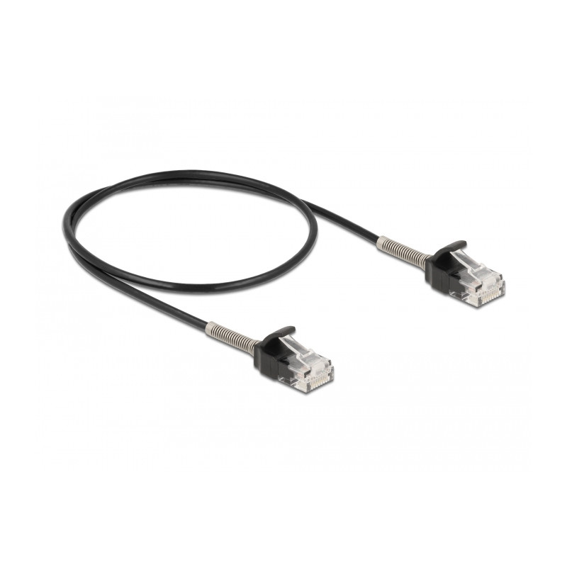 Delock Kabel RJ45 Stecker zu RJ45 Stecker mit Knickschutz Cat.6A 50 cm schwarz