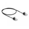Delock Kabel RJ45 Stecker zu RJ45 Stecker mit Knickschutz Cat.6A 50 cm schwarz