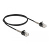 Delock Kabel RJ45 Stecker zu RJ45 Stecker mit Knickschutz Cat.6A 1 m schwarz