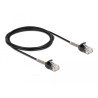 Delock Kabel RJ45 Stecker zu RJ45 Stecker mit Knickschutz Cat.6A 2 m schwarz