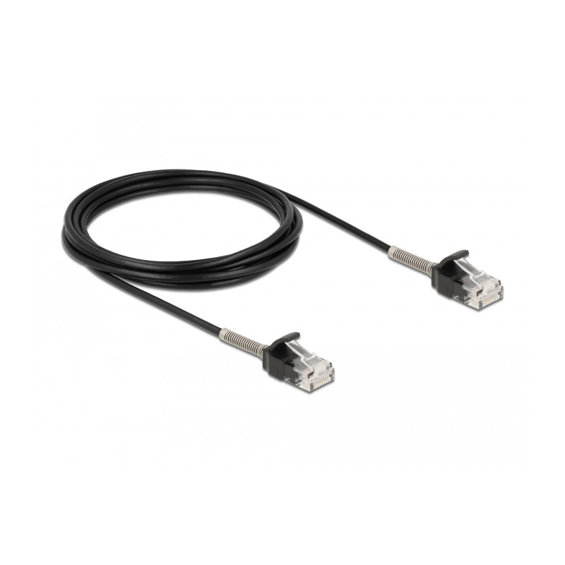 Delock Kabel RJ45 Stecker zu RJ45 Stecker mit Knickschutz Cat.6A 3 m schwarz