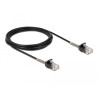 Delock Kabel RJ45 Stecker zu RJ45 Stecker mit Knickschutz Cat.6A 3 m schwarz