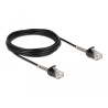 Delock Kabel RJ45 Stecker zu RJ45 Stecker mit Knickschutz Cat.6A 5 m schwarz