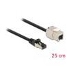 Delock Kabel RJ45 Stecker zu Keystone Modul RJ45 Buchse Cat.6A 25 cm schwarz