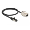 Delock Kabel RJ45 Stecker zu Keystone Modul RJ45 Buchse Cat.6A 50 cm schwarz