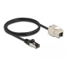 Delock Kabel RJ45 Stecker zu Keystone Modul RJ45 Buchse Cat.6A 1 m schwarz