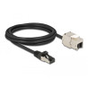 Delock Kabel RJ45 Stecker zu Keystone Modul RJ45 Buchse Cat.6A 2 m schwarz
