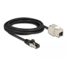 Delock Kabel RJ45 Stecker zu Keystone Modul RJ45 Buchse Cat.6A 3 m schwarz