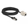 Delock Kabel RJ45 Stecker zu Keystone Modul RJ45 Buchse Cat.6A 5 m schwarz