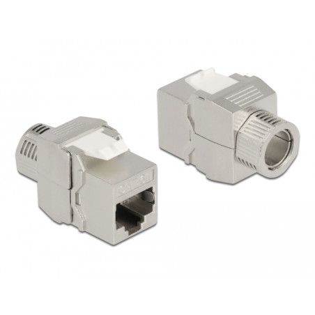 Delock Keystone Modul RJ45 Buchse zu LSA Cat.6A werkzeugfrei geschirmt