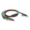 Delock USB Ladekabel 4 in 1 USB Typ-A + USB-C™ zu Lightning™ / Micro USB / 2 x USB Type-C™ 1,20 m