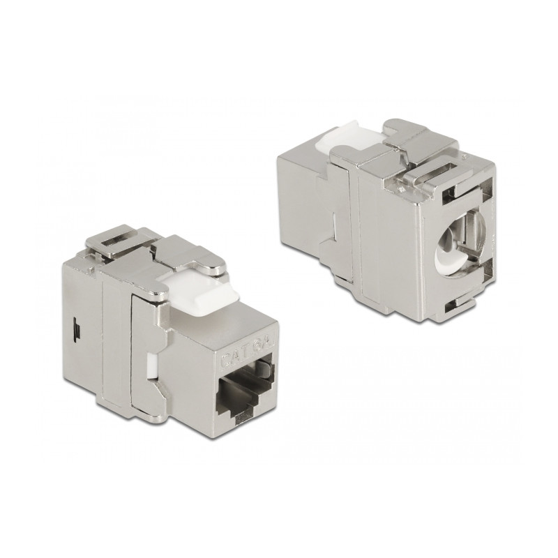 Delock Keystone Modul RJ45 Buchse zu LSA Cat.6A 180° werkzeugfrei Metall