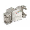 Delock Keystone Modul RJ45 Buchse zu LSA Cat.6A 180° werkzeugfrei Metall