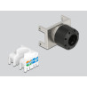 Delock Keystone Modul RJ45 Buchse zu LSA Cat.6A 180° werkzeugfrei Metall