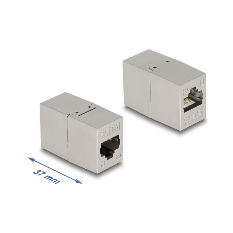 Delock Adapter RJ45 Buchse zu RJ45 Buchse Cat.6A Metall