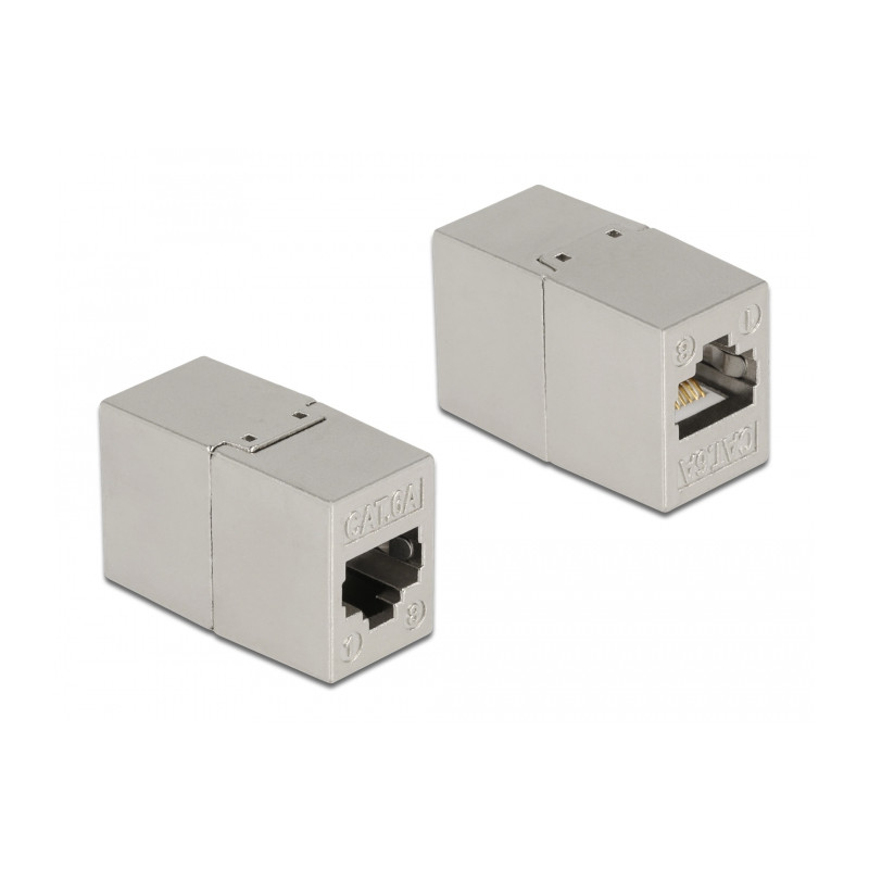 Delock Adapter RJ45 Buchse zu RJ45 Buchse Cat.6A Metall