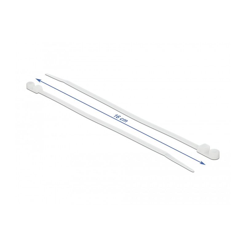 Delock Kabelbinder mit Befestigungsöse L 160 x B 4,8 mm weiß 10 Stück