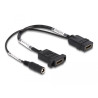 Delock HDMI Kabel 4K 60 Hz mit DC Einspeisung 2,1 x 5,5 mm 0,30 m zum Einbau