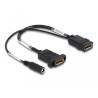 Delock DisplayPort Kabel 4K 60 Hz mit DC Einspeisung 2,1 x 5,5 mm 0,30 m zum Einbau
