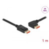 Delock DisplayPort Kabel Stecker gerade zu Stecker 90° links gewinkelt 8K 60 Hz 1 m