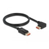 Delock DisplayPort Kabel Stecker gerade zu Stecker 90° links gewinkelt 8K 60 Hz 1 m