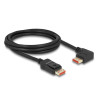 Delock DisplayPort Kabel Stecker gerade zu Stecker 90° links gewinkelt 8K 60 Hz 2 m