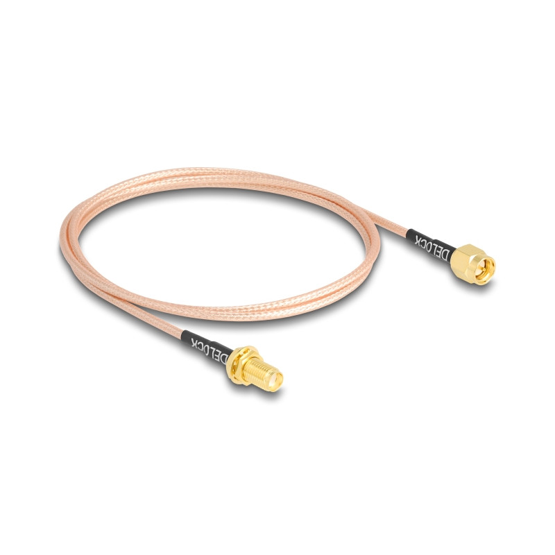 Delock Antennenkabel SMA Stecker zu SMA Buchse zum Einbau RG-316 75 cm