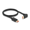 Delock DisplayPort Kabel Stecker gerade zu Stecker 90° unten gewinkelt 8K 60 Hz 1 m
