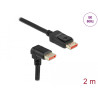 Delock DisplayPort Kabel Stecker gerade zu Stecker 90° unten gewinkelt 8K 60 Hz 2 m