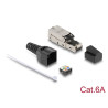 Delock RJ45 Stecker zu LSA mit Knickschutztülle und Staubschutz Cat.6A werkzeugfrei
