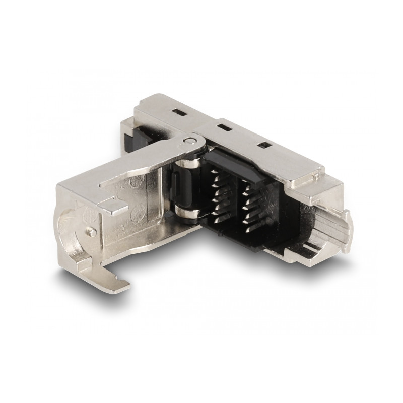 Delock RJ45 Stecker zu LSA mit Knickschutztülle und Staubschutz Cat.6A werkzeugfrei