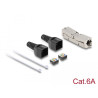 Delock RJ45 Verbinder LSA zu LSA mit Knickschutztülle Cat.6A werkzeugfrei
