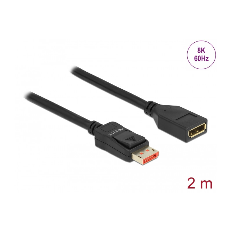 Delock DisplayPort Verlängerungskabel 8K 60 Hz 2 m